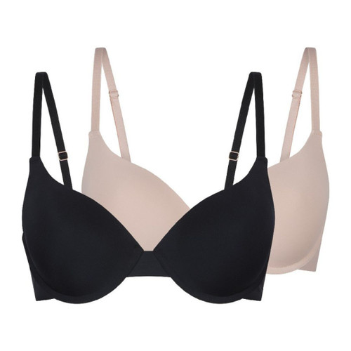 LingaDore T-shirt Bra 2-Pack in black and Spanish vanilla