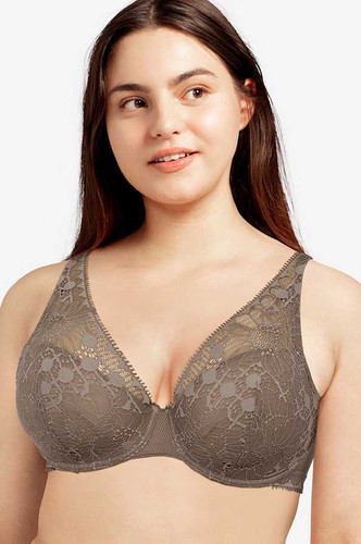 Chantelle Day To Night Plunge T-Shirt Bra in bronzed taupe
