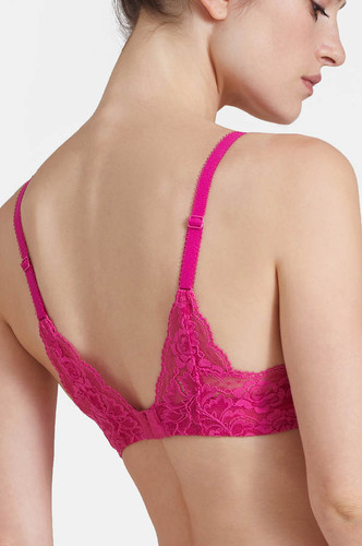 Back of the Aubade Rosessence Moulded Half Cup Bra - Fuchsia