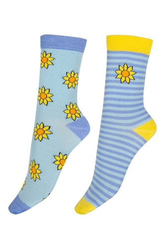 Pretty Polly Sunflowers Bamboo Socks For Women - 2 Pairs