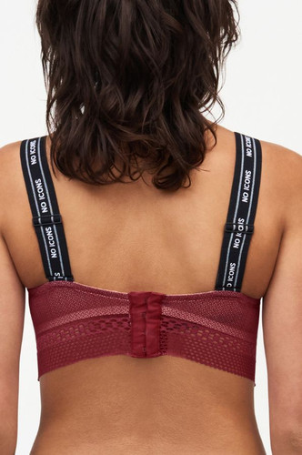 Back of the Chantelle X No Icons Bandeau Bra - Raspberry