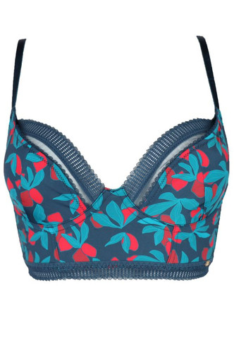 Detailing to the Pretty Polly Tropics Print Longline Plunge Bra