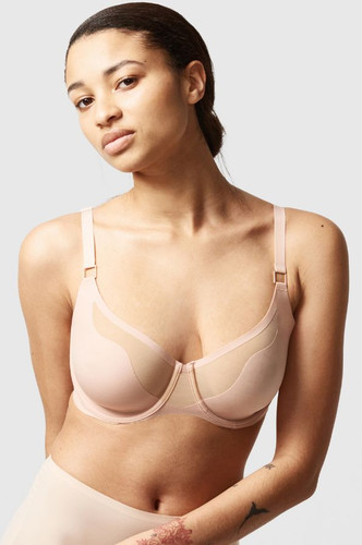 Chantelle Womens Hedona Underwired Moulded Cup Bra 38DD DD Ivory