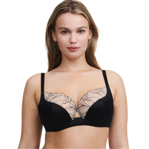 Chantelle Pulp Tattoo Love Full Cup Bra - Black and golden beige