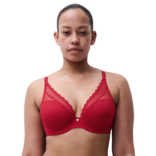 Chantelle EasyFeel Norah Chic Plunge T-Shirt Bra - Poppy Red