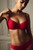 Gala red Aubade Rosessence Spacer T Shirt Bra on model