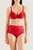 Aubade Rosessence Spacer T Shirt Bra in gala red with high waist knicker
