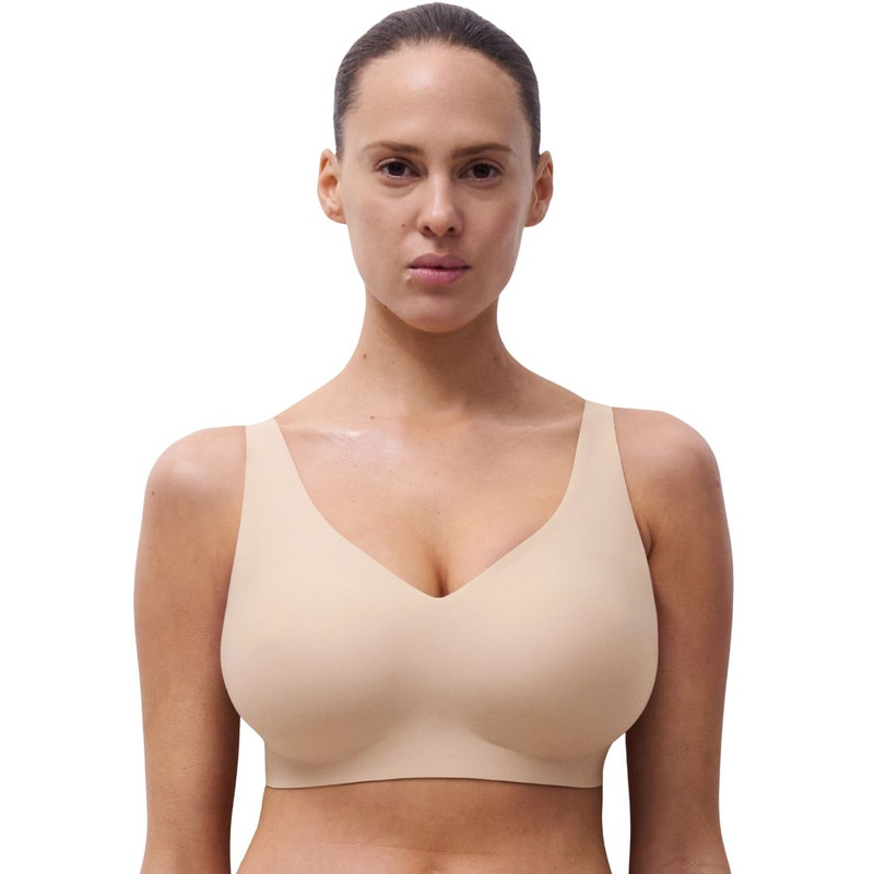 Chantelle SoftStretch Power Non Wired Plunge Bra in golden beige