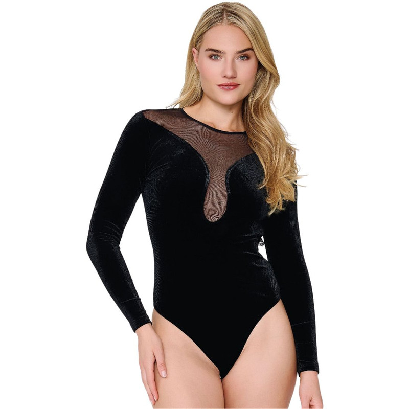 LingaDore Black Velvet Bodysuit