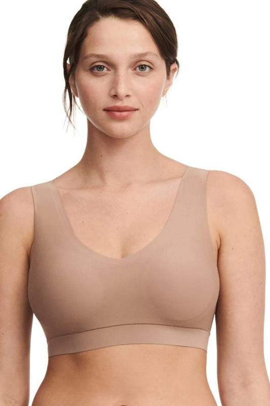 Chantelle Soft Stretch Padded Crop Top - Coffee Latte