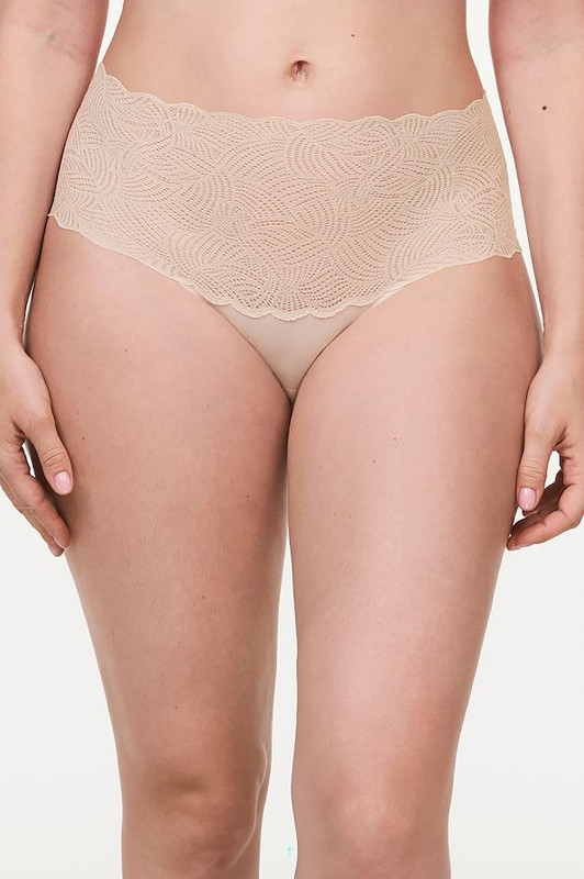 Chantelle SoftStretch Lace High Waist Knicker - Golden Beige