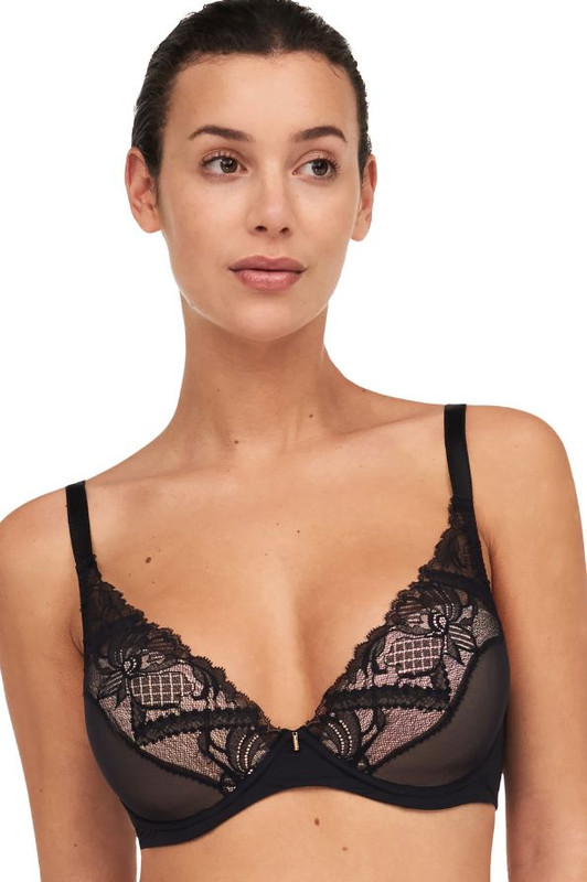 Chantelle Orangerie Dream Plunge T-Shirt Bra - Black