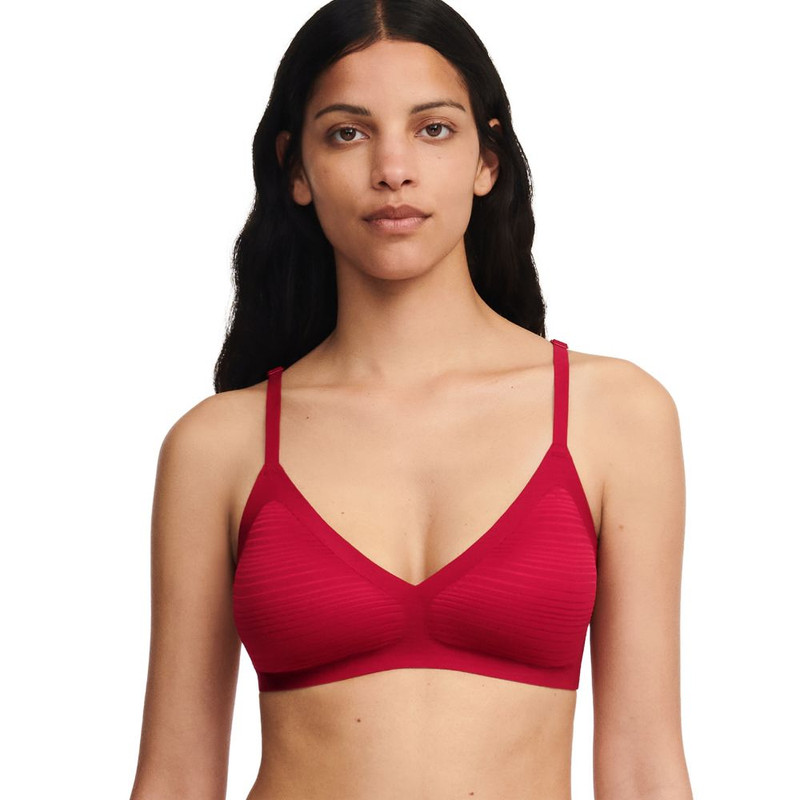 Chantelle SoftStretch Stripes Bralette - passion red
