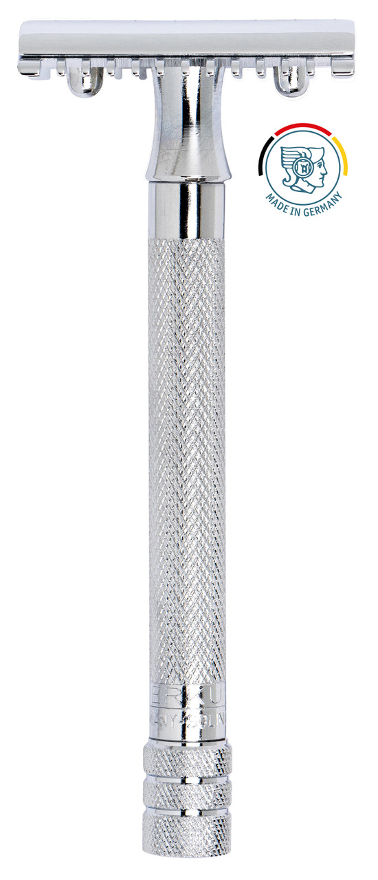 Merkur 25C Open Comb Safety Razor | Long Handle German DE Razor