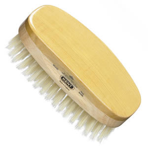 Kent Hair Brush, Rectangular, Satinwood, Soft White Bristle