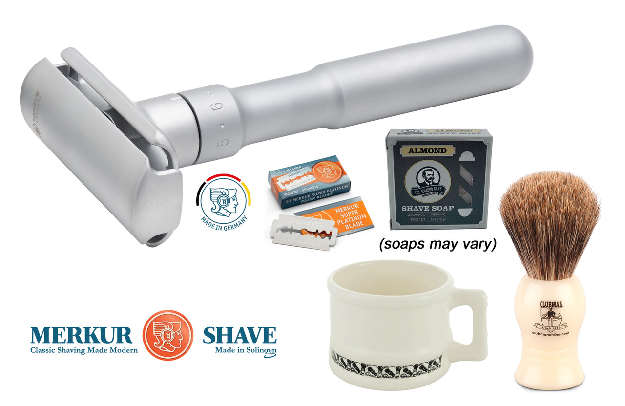 Japan Success Group スキンリフレッシャーセット Merkur - FUTUR 700 Adjustable (Brushed) DE Safety Razor Starter