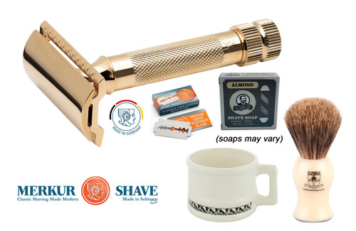 Merkur - 34C Heavy Duty DE Safety Razor Starter Set includes