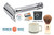 Merkur - 34C Heavy Duty DE Safety Razor Starter Set includes Badger Shave Brush, Mug, Soap and Blades