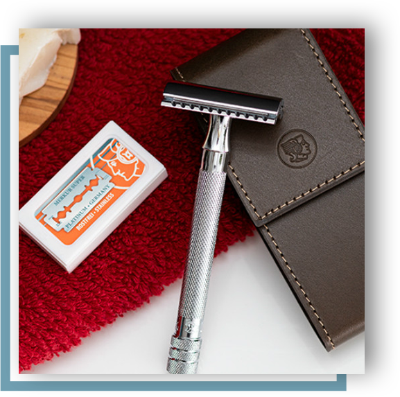 Merkur By Dovo 46C Straight Cut Safety Razor Travel Grooming Set