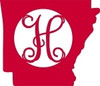 Arkansas Shape Framed Monogram WS