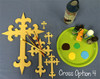 UNFINISHED WOODEN CROSS PAINTABLE WALL HANGING STACKABLE CROSS (4)WS