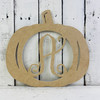 Pumpkin Wooden Frame Monogram Letter