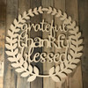 Grateful Thankful Blessed Wreath Word Phrase