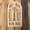 Cathedral Monogram Letter, Frame Wooden - Unfinished DIY Craft WS