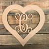 Heart Framed Monogram WS
