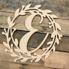 Cursive Monogram Letter Wreath,  Unfinished DIY Craft WS
