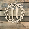 Cursive Monogram Letter Wreath,  Unfinished DIY Craft WS