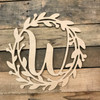 Cursive Monogram Letter Wreath,  Unfinished DIY Craft WS
