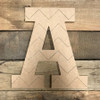Wood Rockwell Chevron Letters, Unfinished Paint by Line
