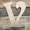 Wood Beltorian Chevron Letters, Unfinished Paint by Line