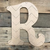 Wood Beltorian Chevron Letters, Unfinished Paint by Line