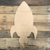 Rocket Ship Wood Cutout, Unfinished Craft, Paint by Line