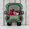 XOXO Heart Truck Valentine Wood Cutout, Shape, Paint by Line