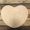 Kiss Me Heart Cutout, Unfinished Shape, Paint by Line