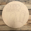 Happy Easter Bunny Circle Cutout, Unfinished Shape, Paint by Line