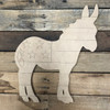 Patriotic Donkey, Wood Cutout, Shape Paint by Line