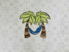 Island Palm Trees With Hammock Cutout Tropical Wood Shape, Paint by Line