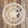 Freedom Circle With Star God Bless America Unfinished DIY Art Craft Shape