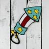 Patriotic Rocket With Fuse, Wood Cutout, Shape Paint by Line