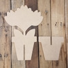 Triple Tulip Free Standing Flower Pot, Unfinished Wood Cutout