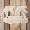 Beach Palm Trees With Hammock Cutout Tropical Wood Shape, Paint by Line