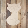Sly Fox Cutout, Unfinished Animal Shape, Paint by Line