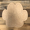 Dog Paw Print Cutout, Unfinished Shape, Paint by Line