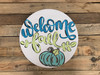 Welcome Fall Pumpkin Decor Circle, Wooden Shape, Paint by Line WS