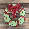 Christmas Wreath With Bow, Unfinished Wooden Craft, Paint by Line WS