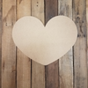 Wide Valentine Heart Unfinished Cutout, Wooden Craft Shape WS